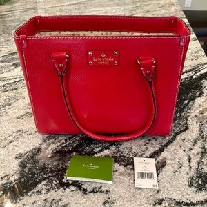 Kate Spade Quinn Wellesley Geranium (Red) Purse OS Like New with Tags & Dustbag